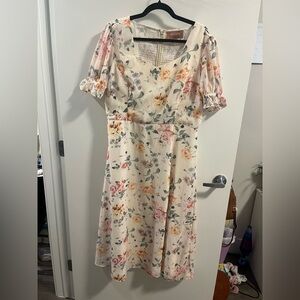 ❤️‍🔥BOGO FREE Jessakae Floral Cream Cottagecore Mid Dress Spring Bridesmaid 1X
